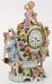 Porcelain Figural Mantle Clock