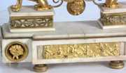 Figural Marble & Bronze French Mantle Clock