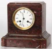 Tiffany & Co. Rouge Marble Mantle Clock