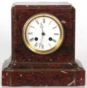 Tiffany & Co. Rouge Marble Mantle Clock