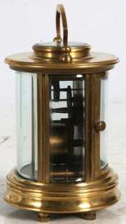 Cylindrical French Brass Carriage Clock