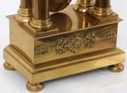 French Empire 4 Column Portico Mantle Clock