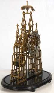 Pierced Brass Fusee Skeleton Clock
