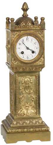 French Brass Tower Mantle Clock