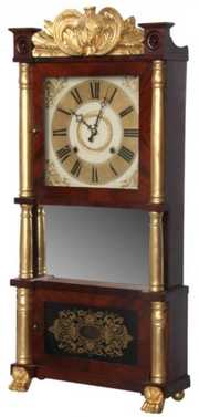 Mahogany Triple Decker Shelf Clock