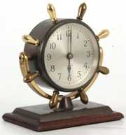 Brass Chelsea Ship’s Wheel Desk Clock