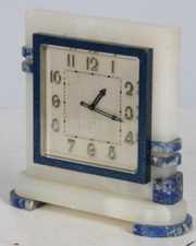 2 Tone Deco Onyx Desk Clock