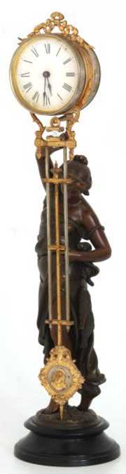 Ansonia Figural Fisher Mystery Swinger Clock