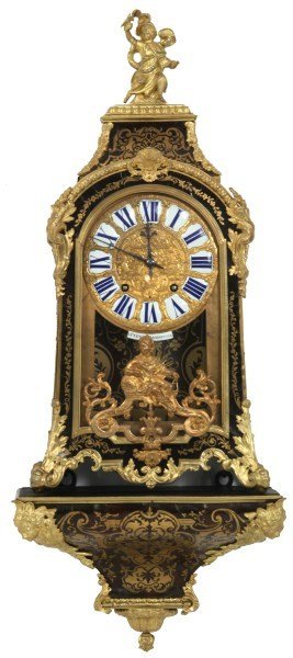 J.Personne Boulle & Brass Inlaid Bracket Clock