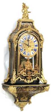 J.Personne Boulle & Brass Inlaid Bracket Clock