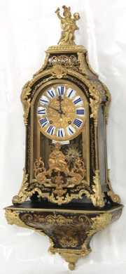 J.Personne Boulle & Brass Inlaid Bracket Clock