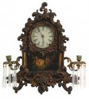 N. Batchelor Iron Front Girandole Mantle Clock