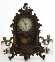 N. Batchelor Iron Front Girandole Mantle Clock