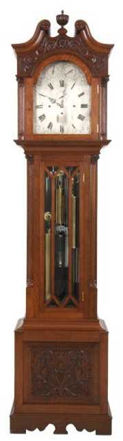 English 8 Tube Oak Grandfather Clock