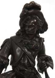 French Marble & Bronze Pirate Mantle Clock