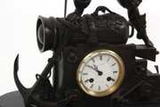 French Marble & Bronze Pirate Mantle Clock