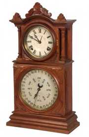 Ingraham Double Dial Calendar Shelf Clock