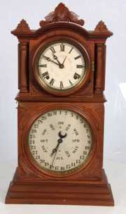 Ingraham Double Dial Calendar Shelf Clock