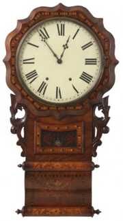 Inlaid Walnut Schoolhouse Regulator