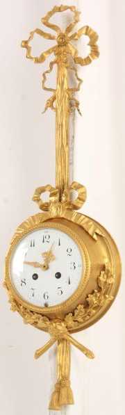 French Dore Bronze Pendant Wall Clock