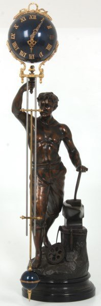 Lg. French Figural Mystery Swinger Clock