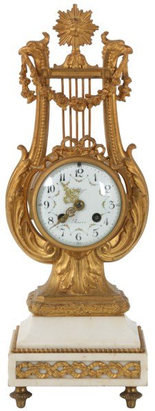 French Lyre Mantle Clock