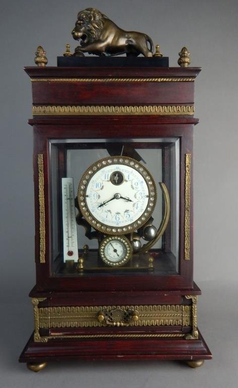 Gilt Bronze & Wood 8 Day Rolling Ball Clock