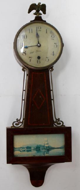 Early 20th century presentation banjo clock by Sessions Clock Co