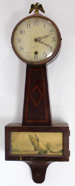 Early 20th century Mahogany cased presentation banjo clock by Sessions Clock Co