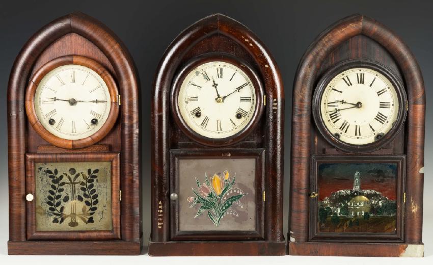 Three Various Beehive Shelf Clocks