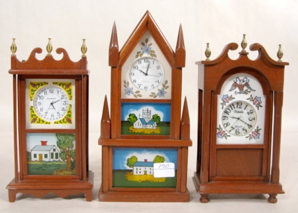 3 Marlow & Co Repro Miniature Wood Clock Cases