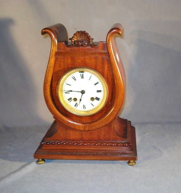 Lyre Form Mantel Clock by Chelsea