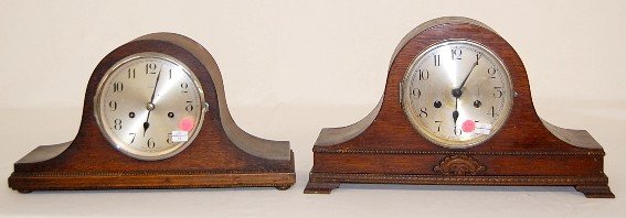 2 Oak Mantle Clocks