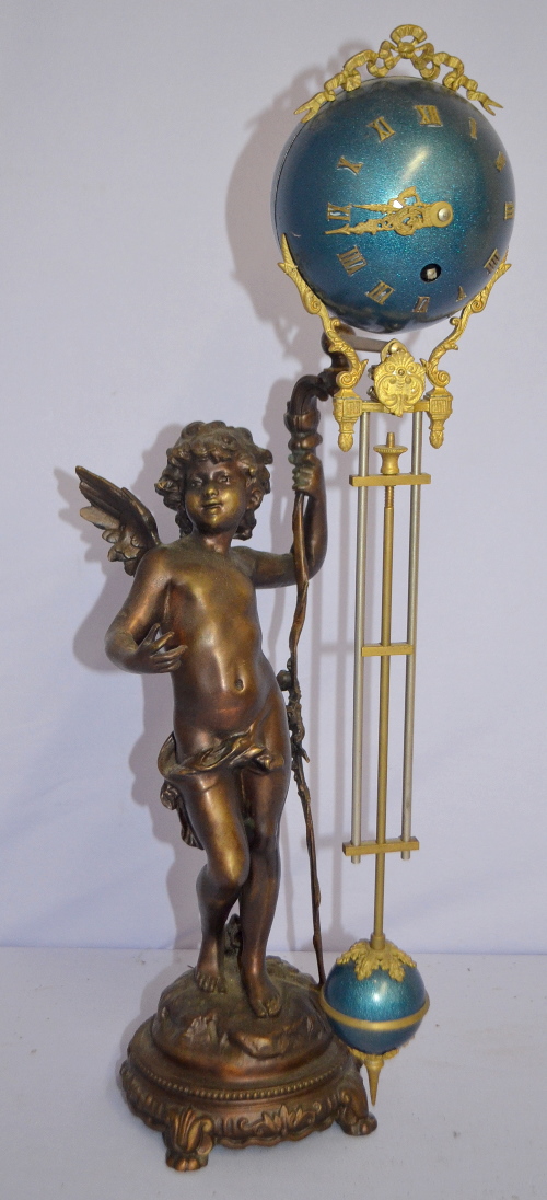 Contemporary Winged Cherub Swinger Clock