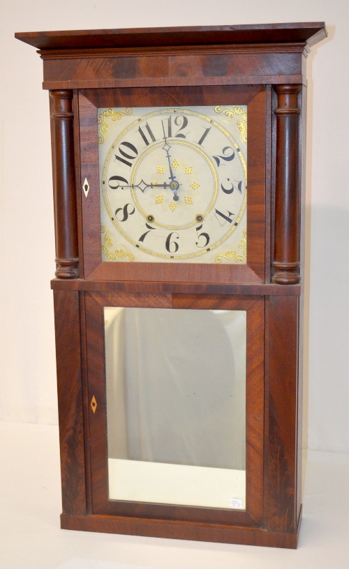 Antique Riley Whiting Split Column Wood Works Clock