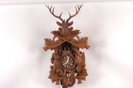 ANIMATED GERMAN CUCKOO CLOCK WITH HANGING GAME