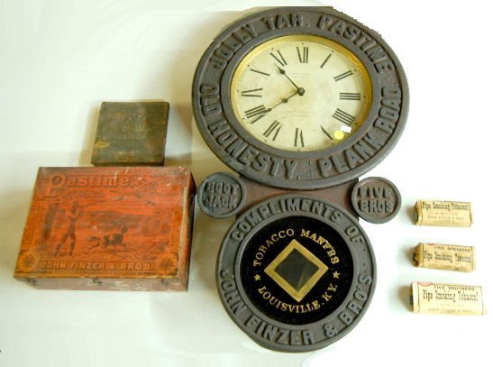 Baird Tobacco Advertising Clock and Tin