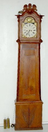 Early Carved Bell Strike Grandfather Clock