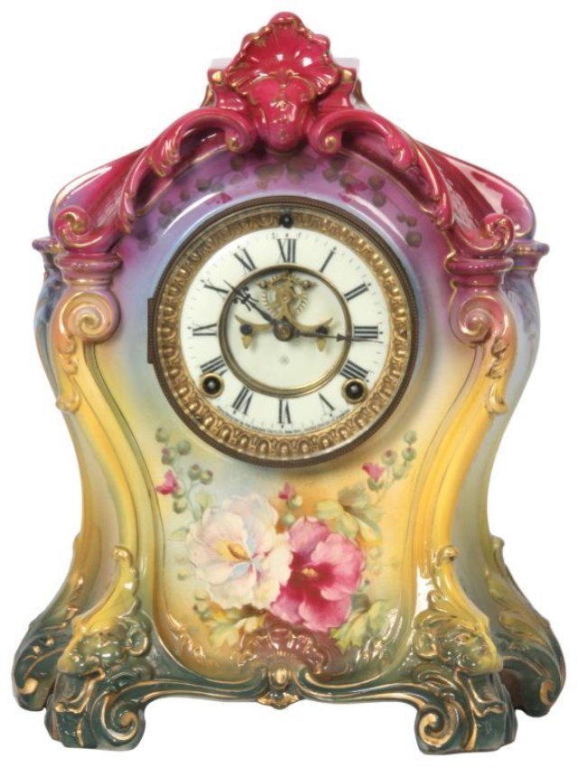 Ansonia Royal Bonn China Clock ÂLa MineÂ