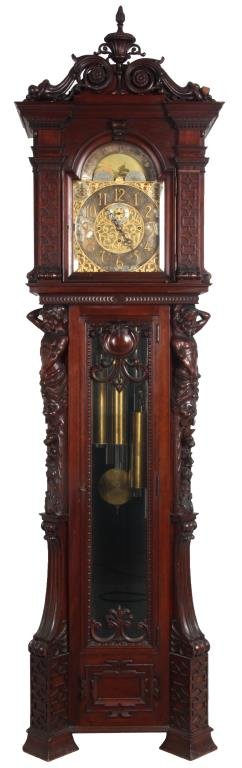 Herschedes Mahogany 9 Tube Grandfather Clock