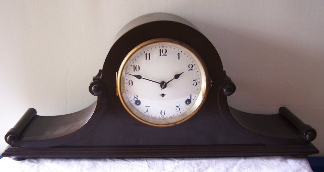 Seth Thomas Tambour Scroll Mantle Clock.