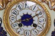 French Porcelain & Bronze Mantle Clock
