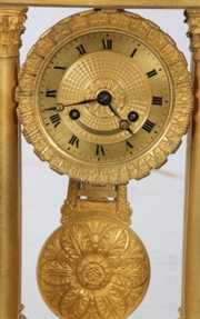 French Empire Bronze Portico Clock