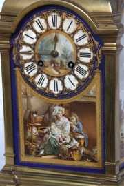 Brass & Porcelain Mantle Clock