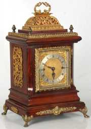 Mahogany & Bronze Fusee Bracket Clock