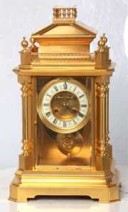 Gilt Brass Crystal Regulator Clock