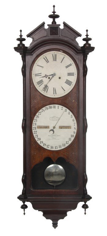 Ithaca Regulator No. 2 Bank Calendar Clock