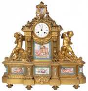 H. Picard Figural Bronze Mantle Clock