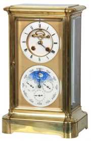 Brass Crystal Regulator Calendar Clock