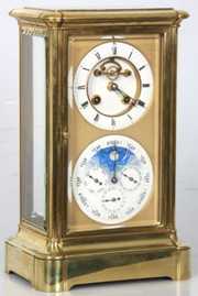 Brass Crystal Regulator Calendar Clock